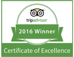 TripAdvisor certificate of excellence